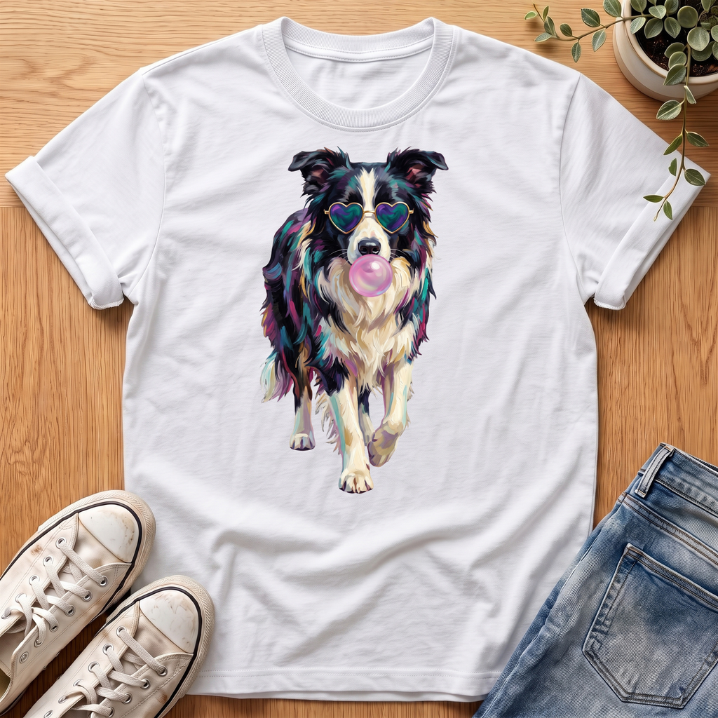 Border Collie Bubblegum T-Shirt