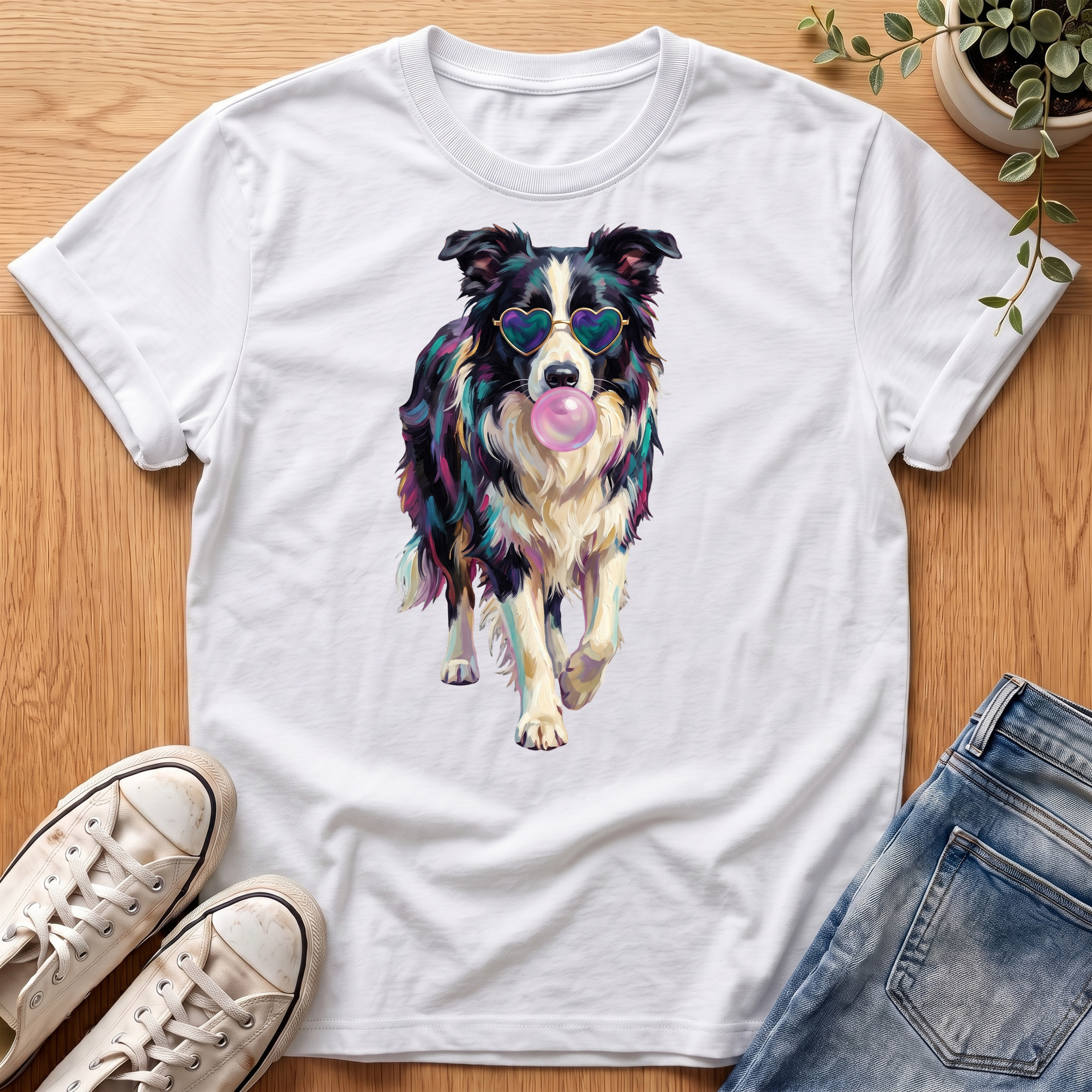 Border Collie Bubblegum T-Shirt