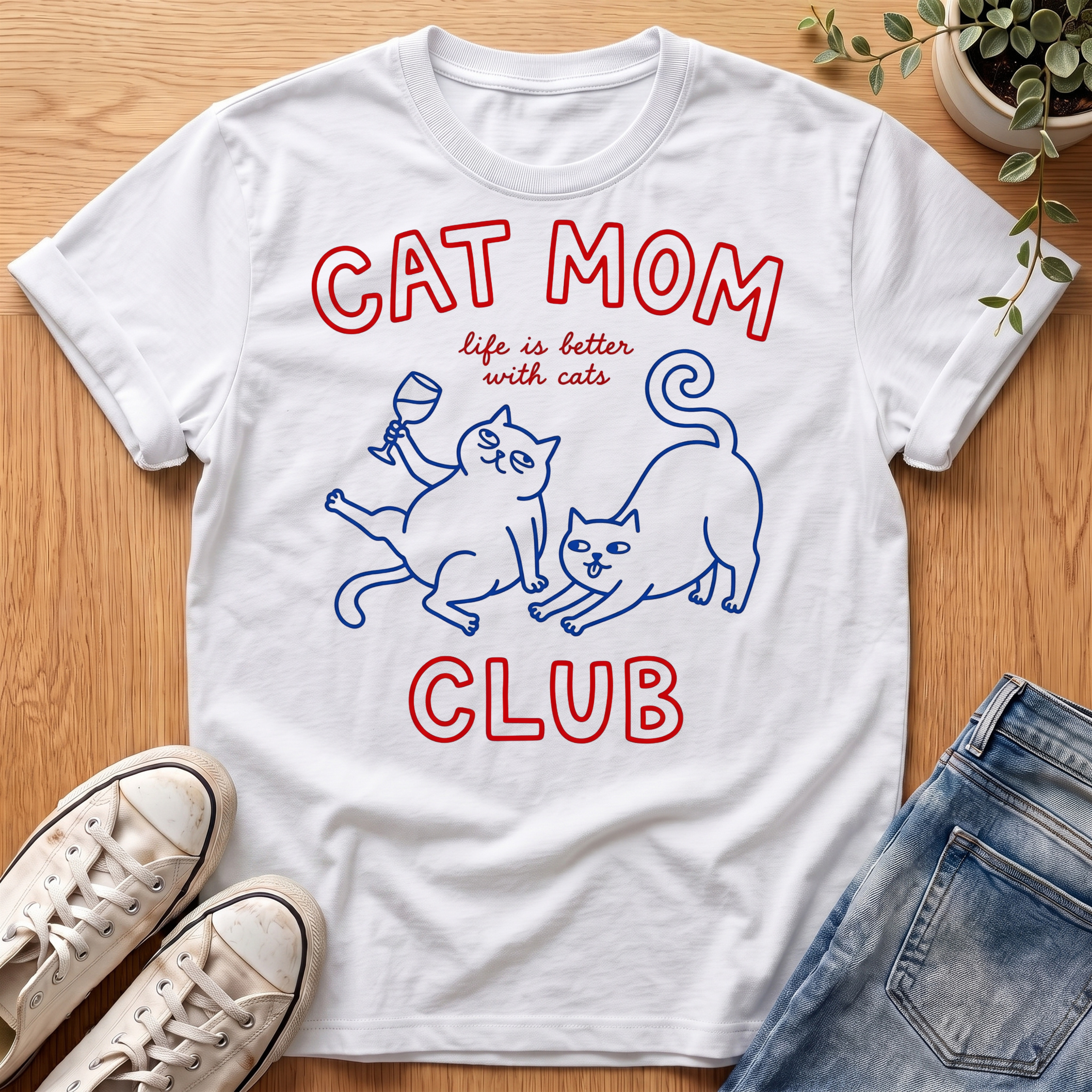 Cat Mom Club T-Shirt