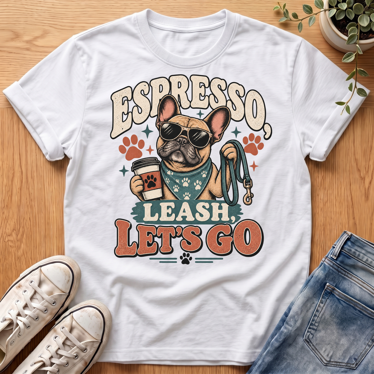 Espresso, Leash, Let's Go T-Shirt