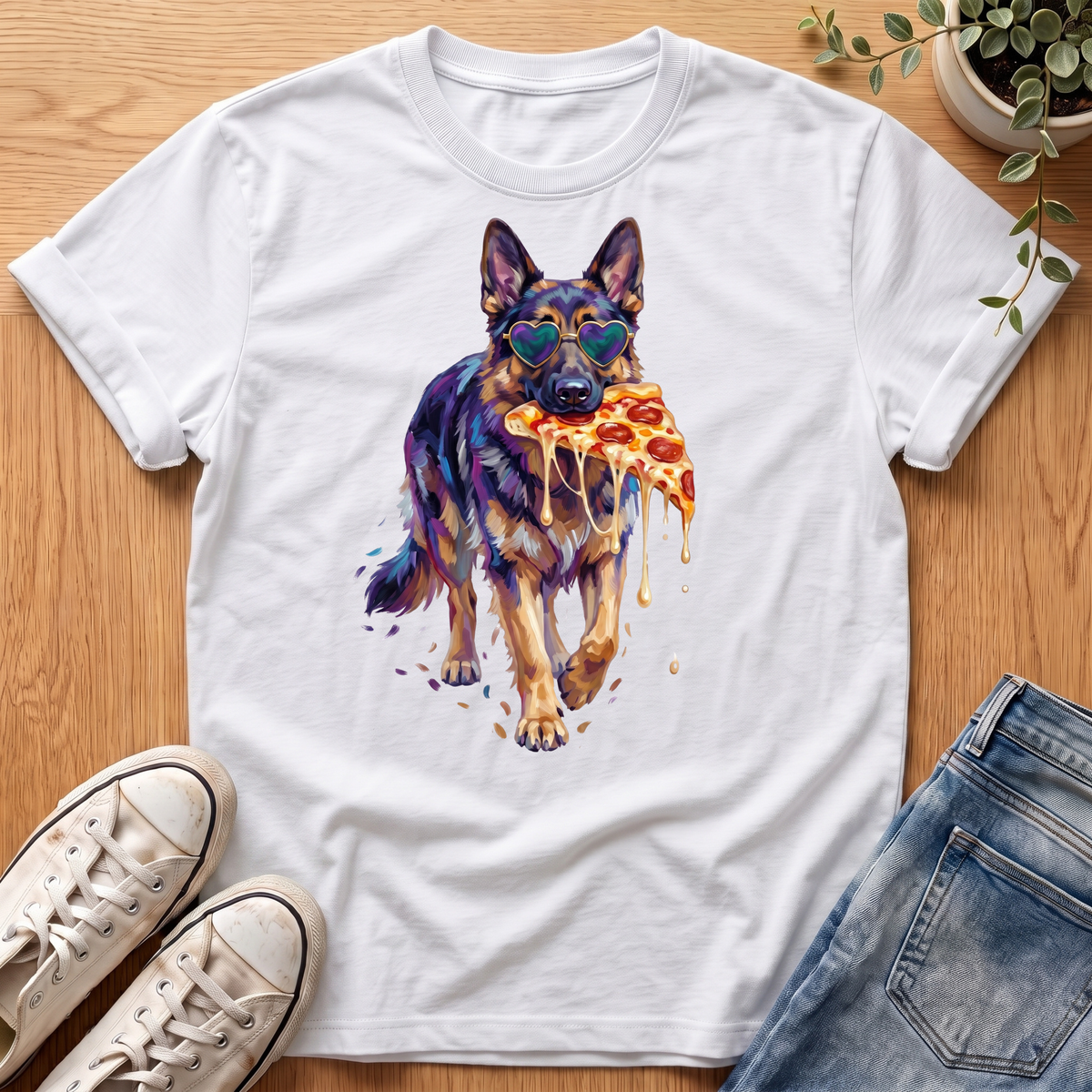 German Shepherd Pizza T-Shirt